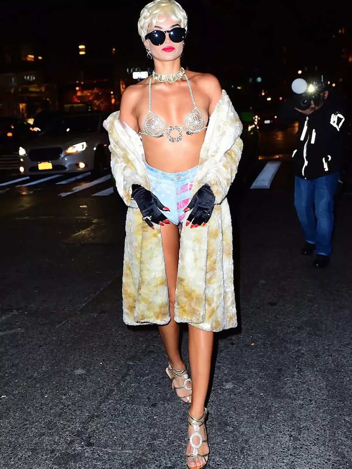 Shanina Shaik dressed as Rihanna