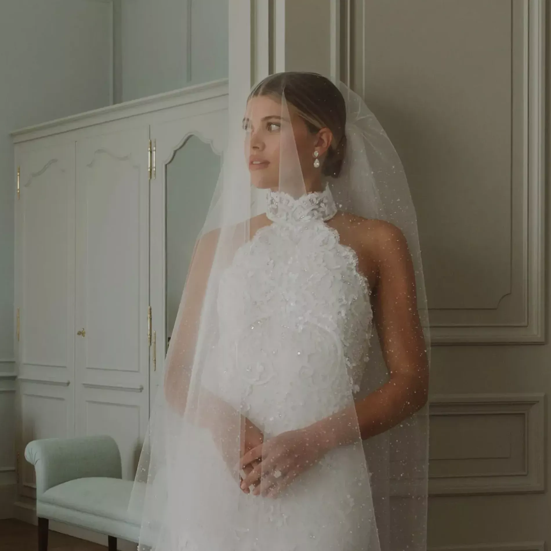 Sofia Richie Grainge during her 2023 nuptials wearing her low wedding bun