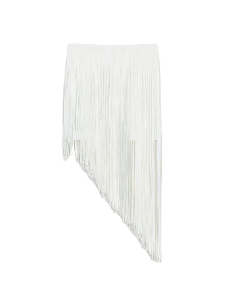 The best asymmetric fringed mini skirt - Zara - On a white background
