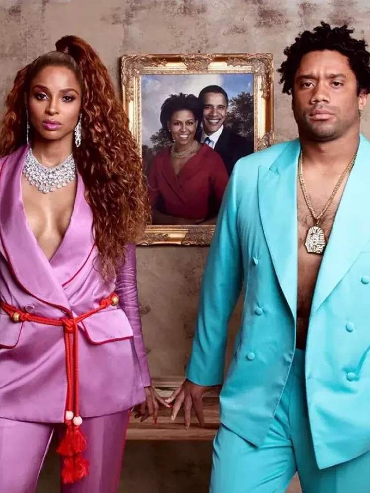 Ciara and Russell Wilson dressed as the Carters in their “Apes**t” music video.