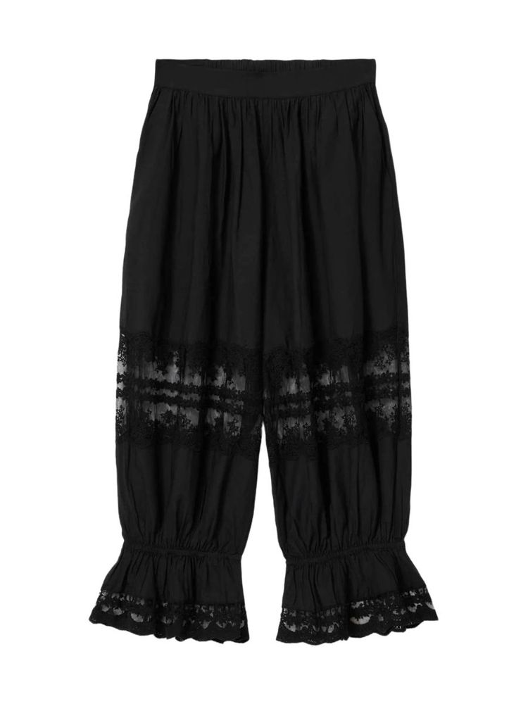 The best black lace-trimmed trousers - Allsaints - On a white background