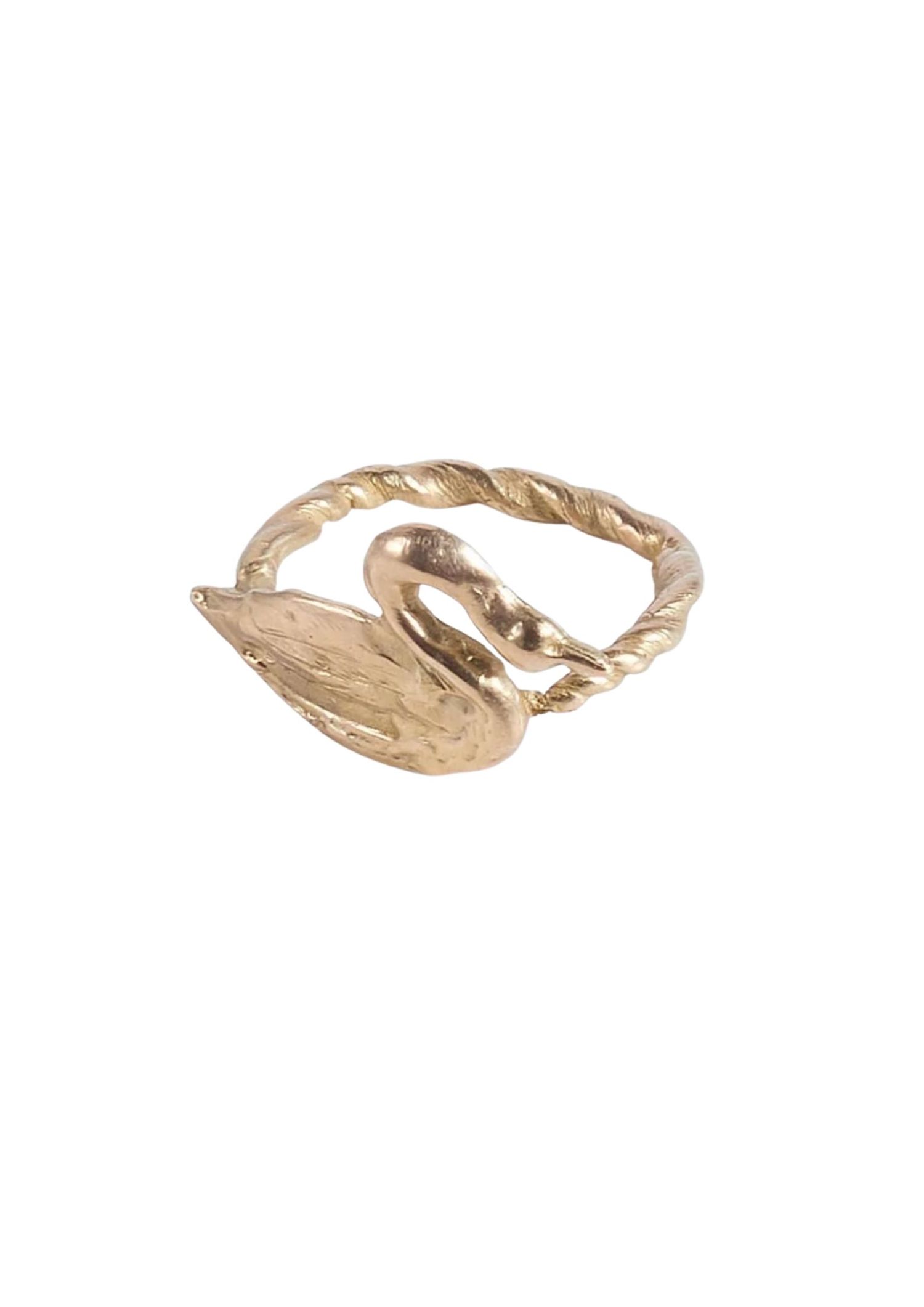 Gold swan ring