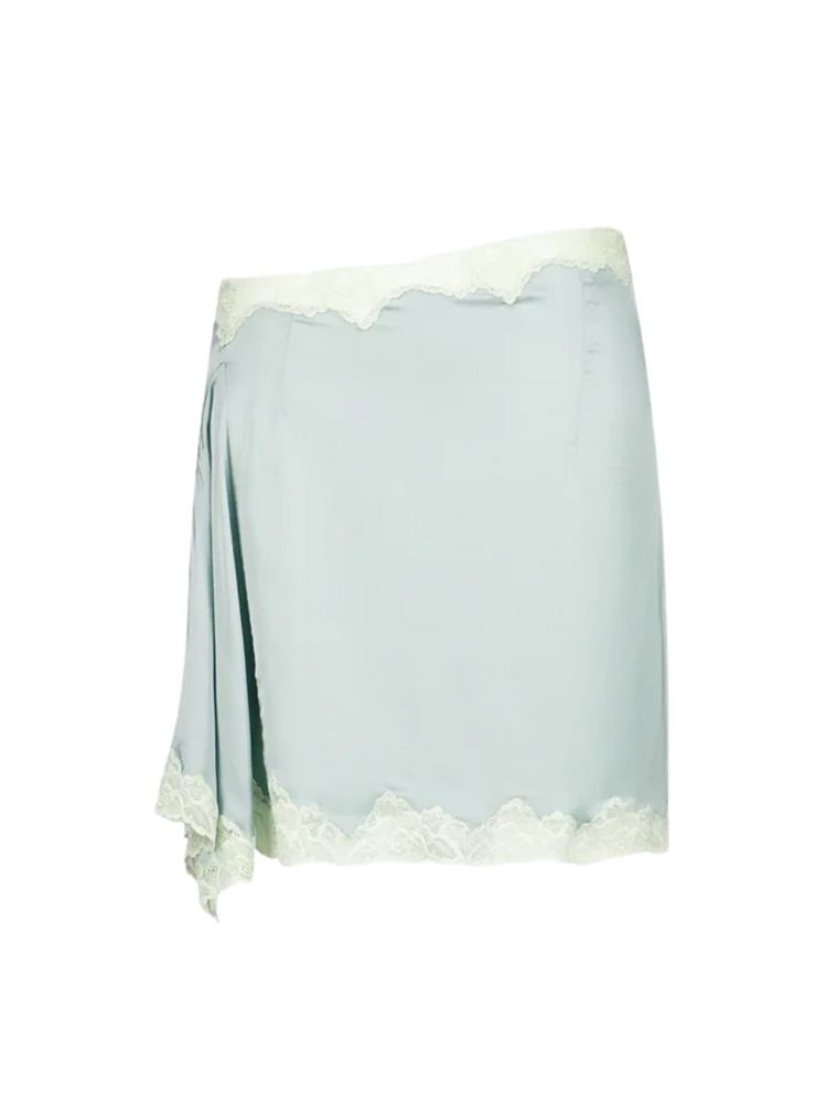 The best green lace mini skirt - Vaillant - On a white background