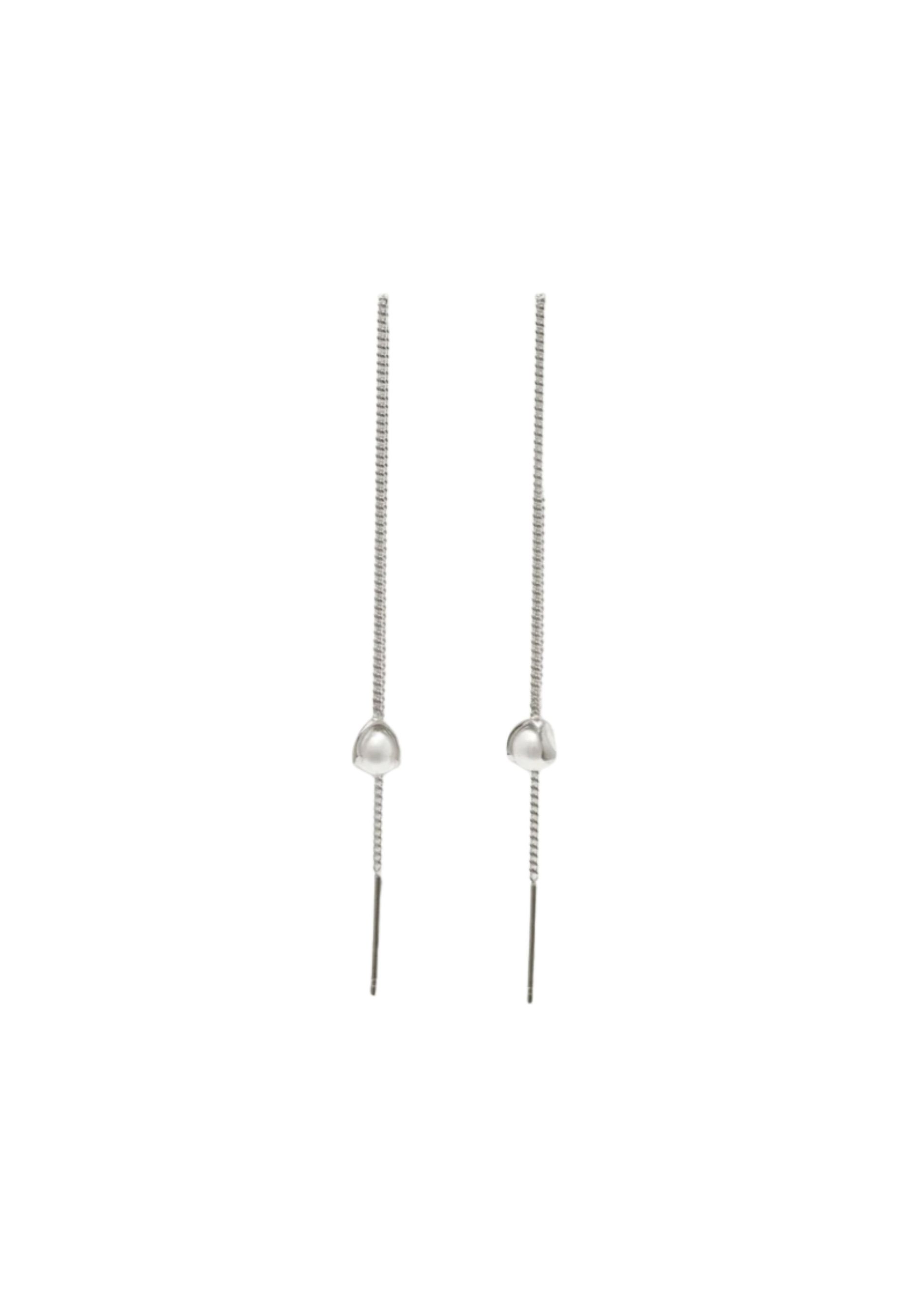 Long silver earrings