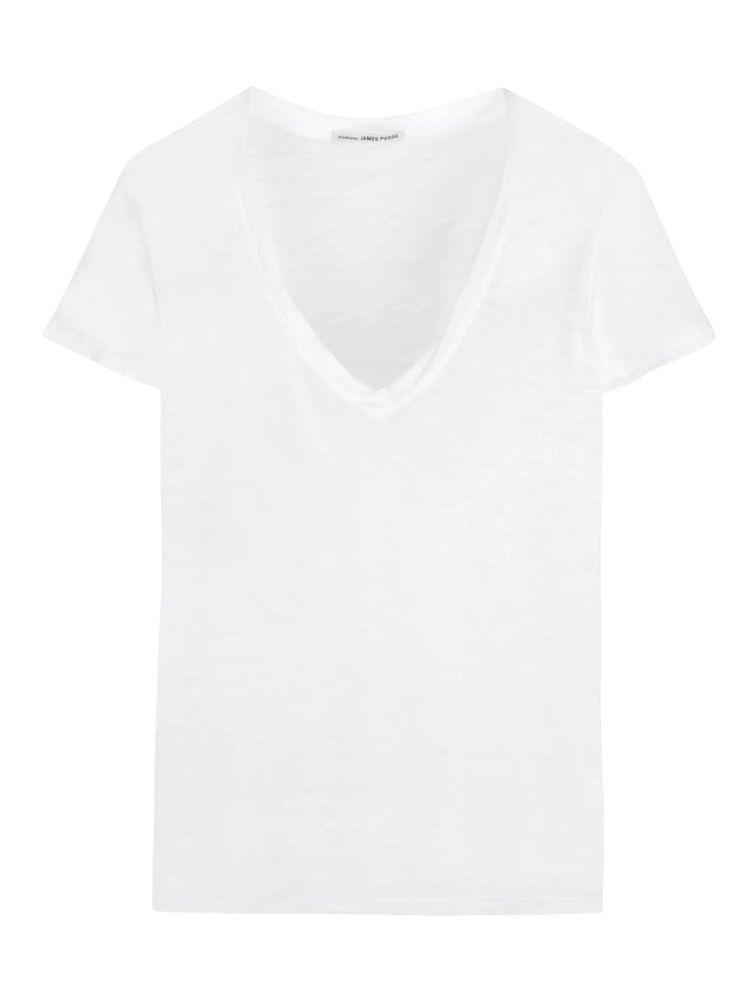 The best white v-neck t-shirt - James Perse - On a white background