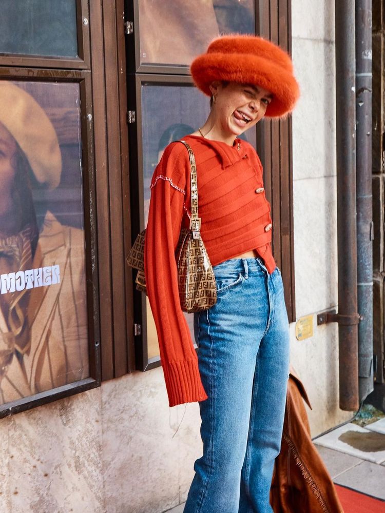 Emma Fridsell in Emma Brewin's Satsuma hat