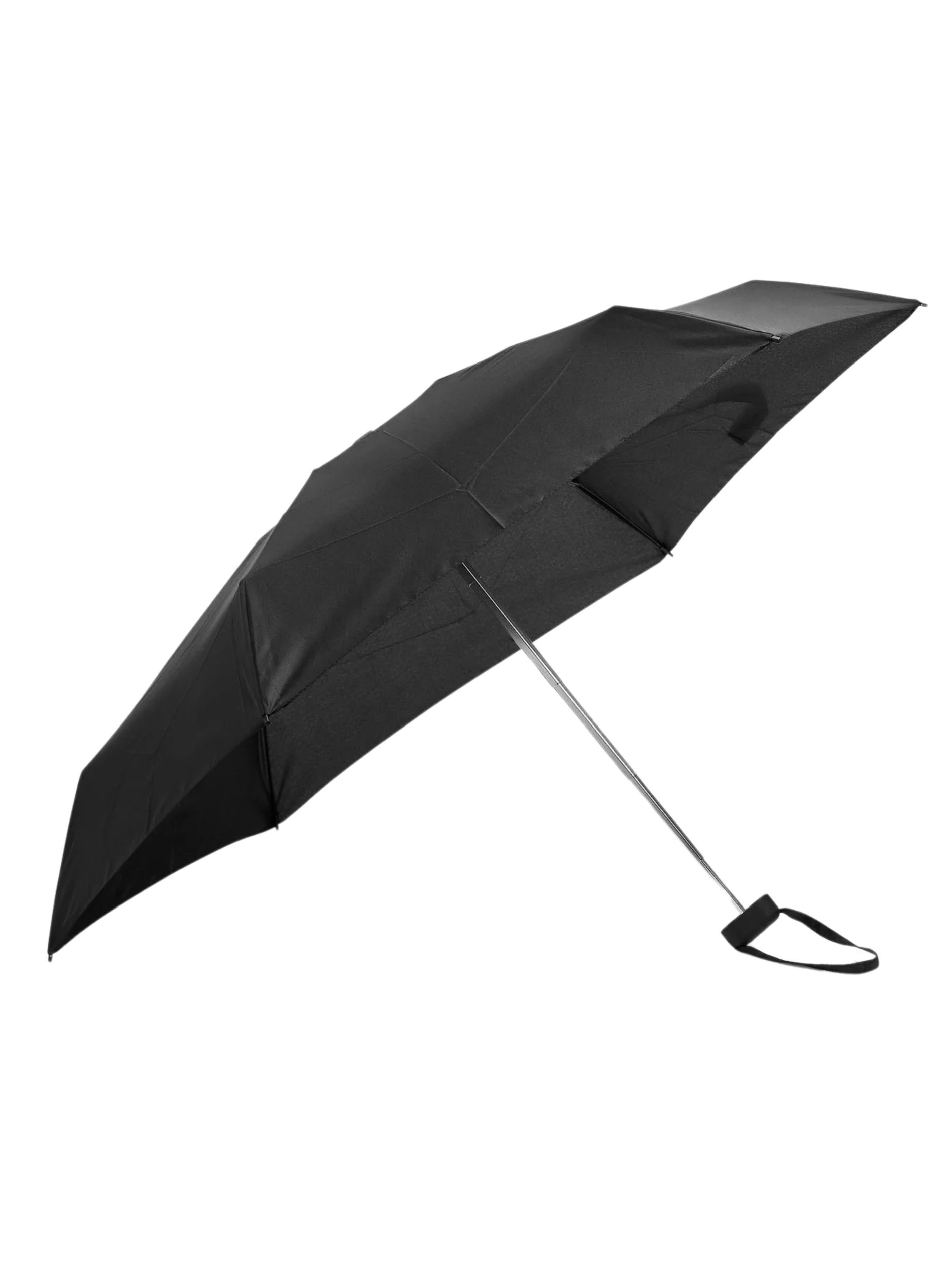Black umbrella against a white background