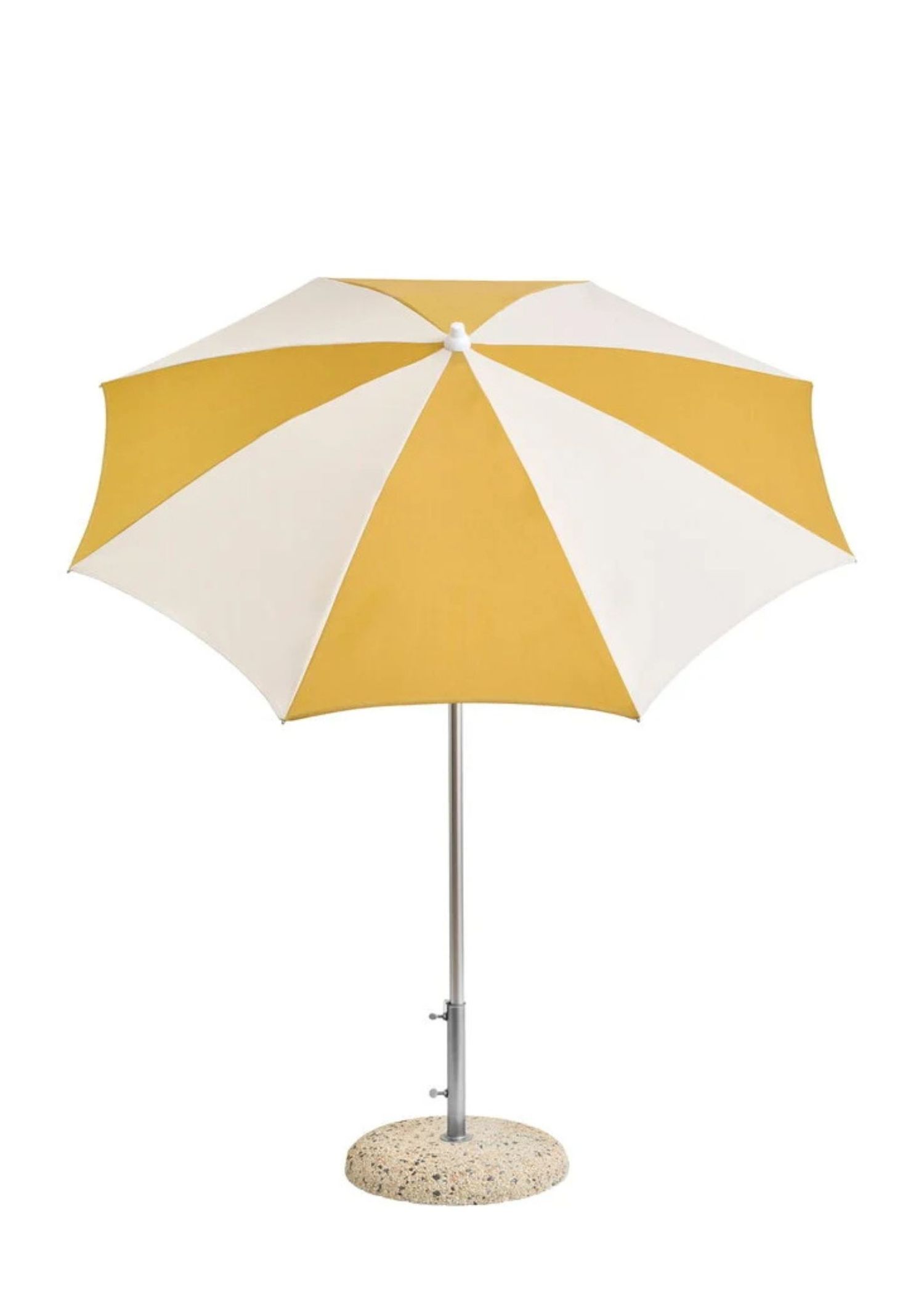 Striped yellow and white parasol
