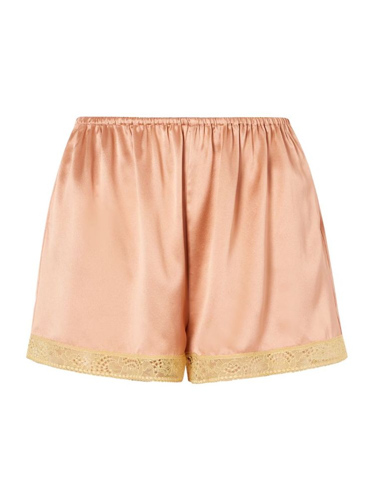 The best peach lace-trimmed shorts - Eres - On a white background