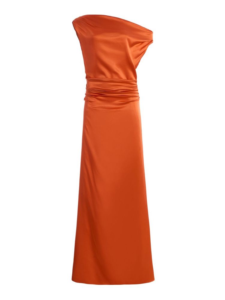 The best orange silk dress - Staud - Ona white background