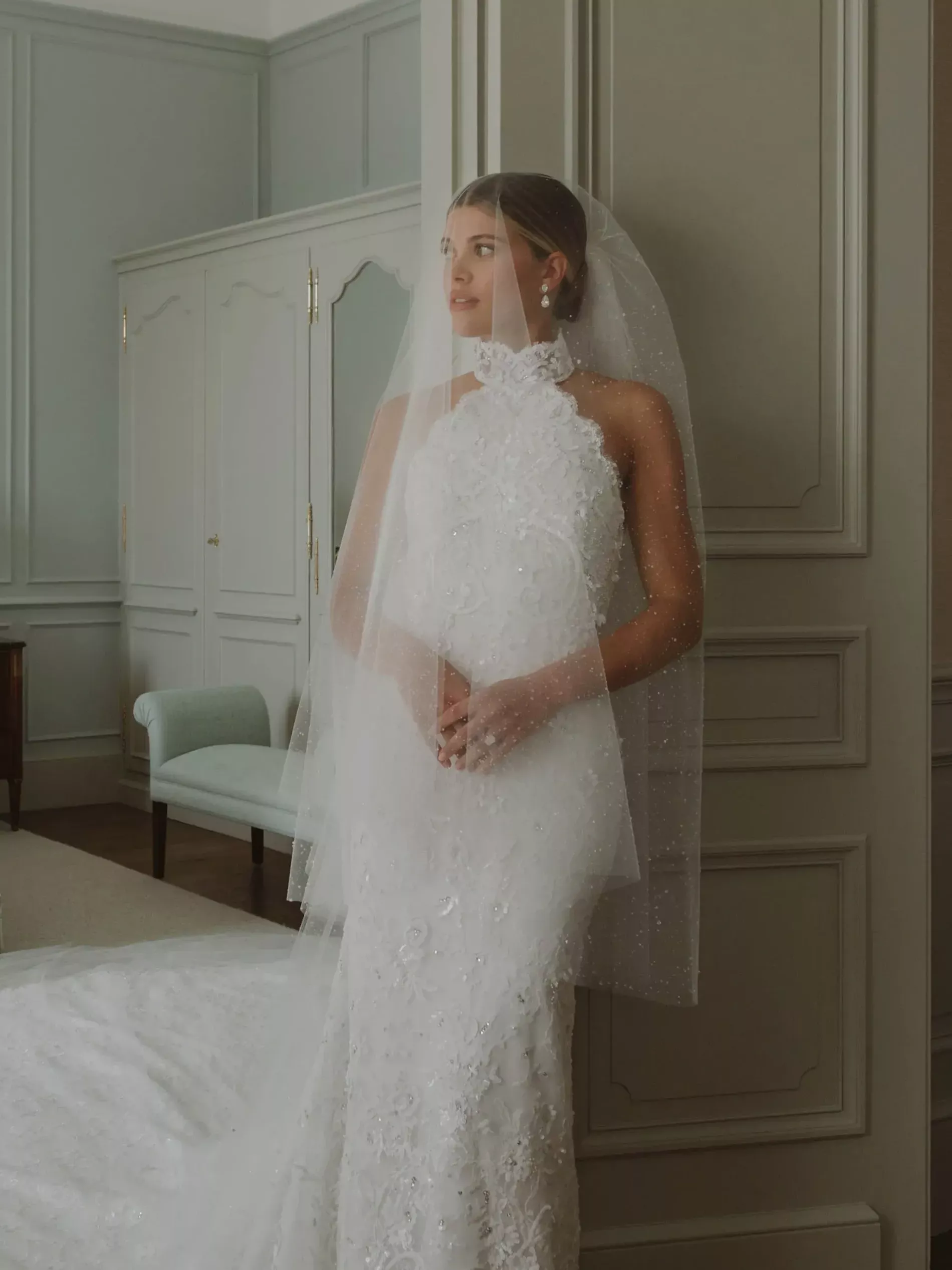 Sofia Richie Grainge during her 2023 nuptials wearing her low wedding bun