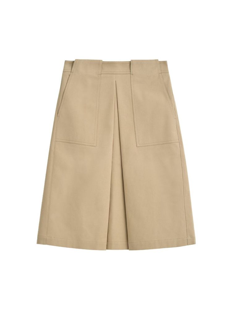 The best beige cotton midi skirt - Cos - On a white background