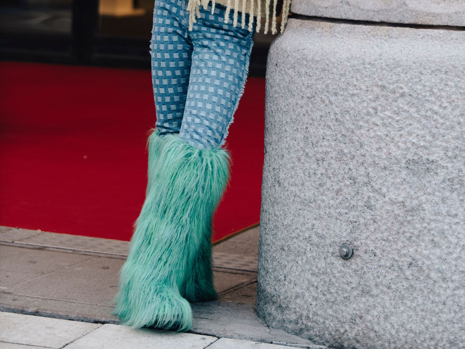 Green furry clearance boots