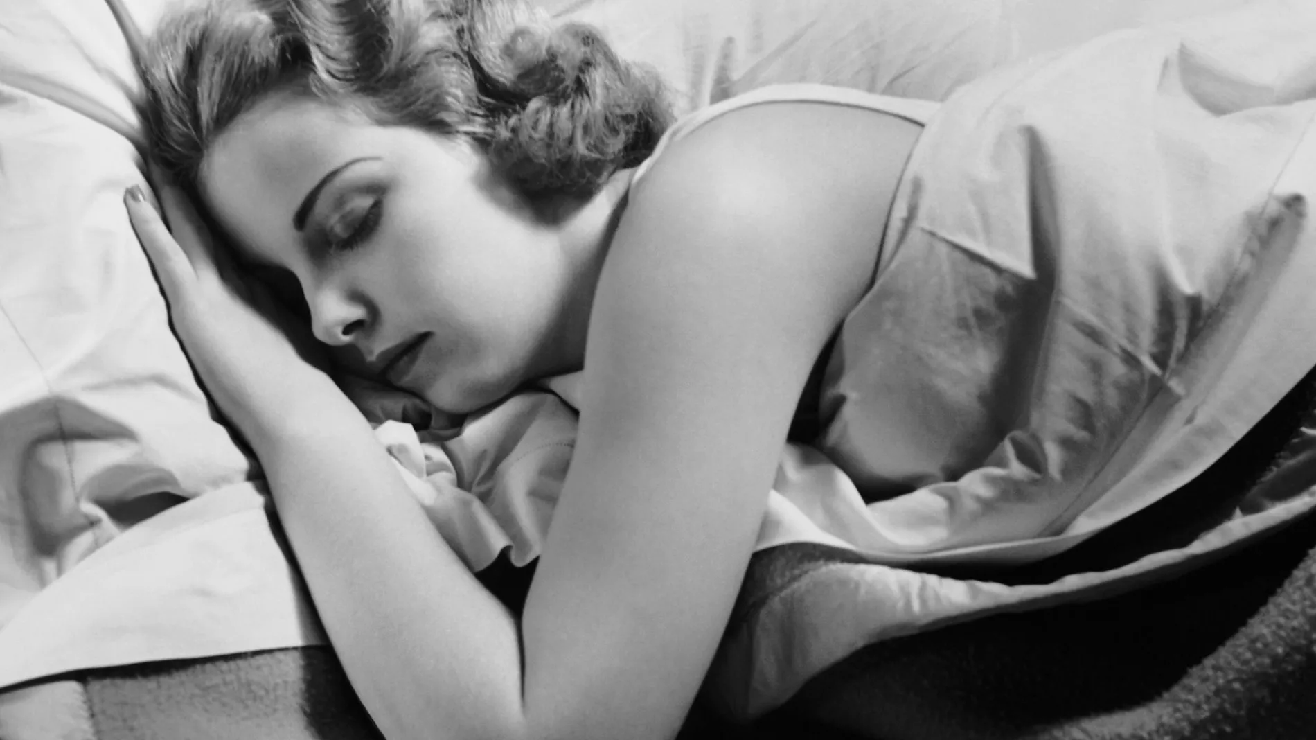 Woman from the 1950s sleeping 