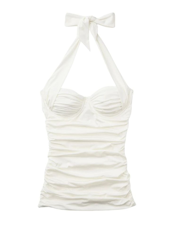 The best white tankini top with built-in bra - Seaquelle - On a white background