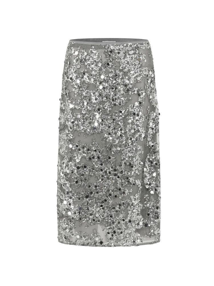 The best silver sequin midi skirt - Baum und Pferdgarten - On a white background