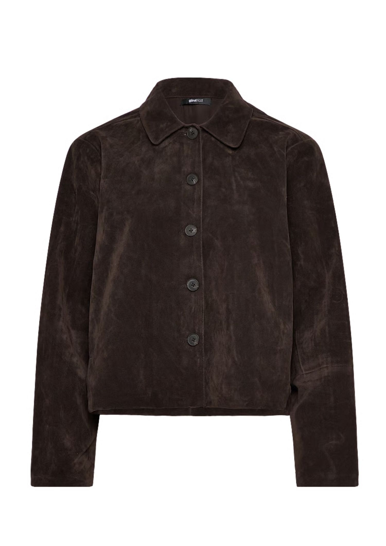 The best suede jacket by Gina Tricot on a white backround