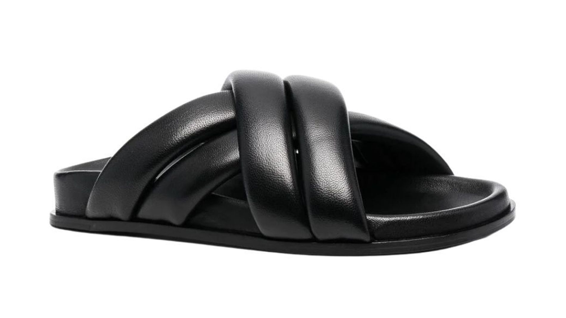 City Flip Flop Black in Leather – The Row