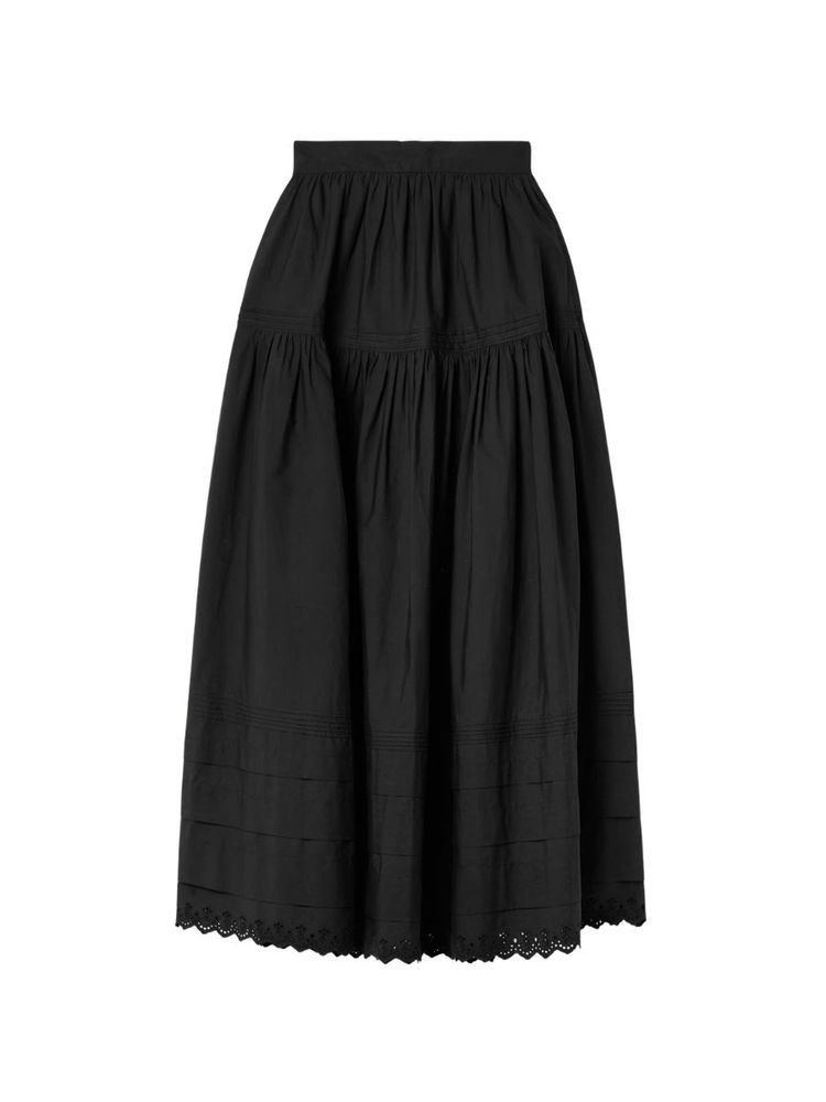 The best black organic cotton midi skirt - Doen - On a white background