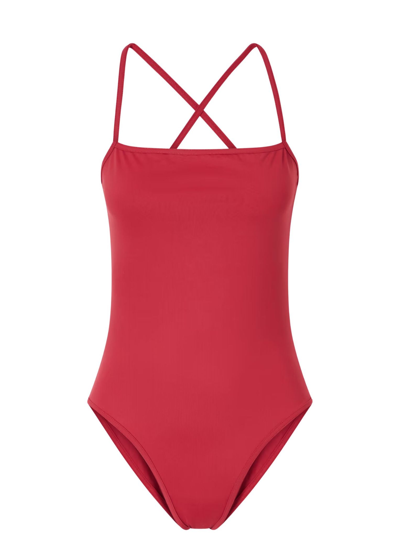 Red strappy swimsuit