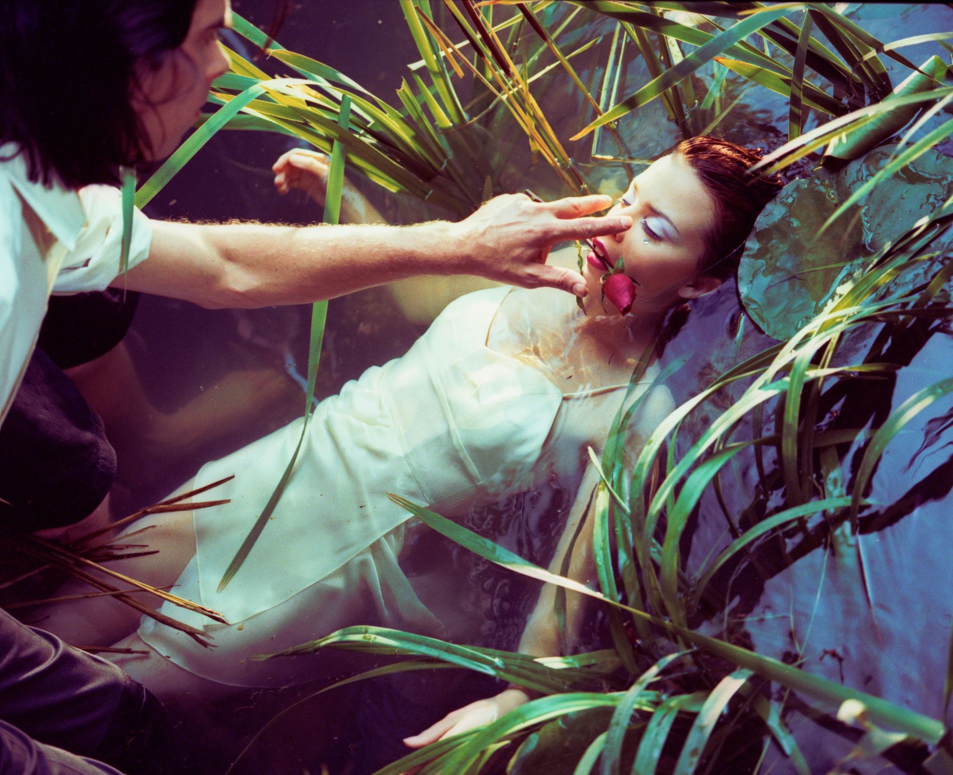 Kylie Minogue on the set of the video for her duet with Nick Cave 'Where the Wild Roses Grow