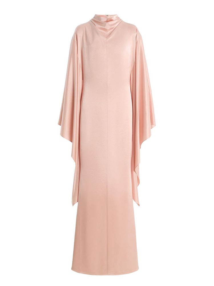 The best pink cape maxi dress - De La Vali - On a white background