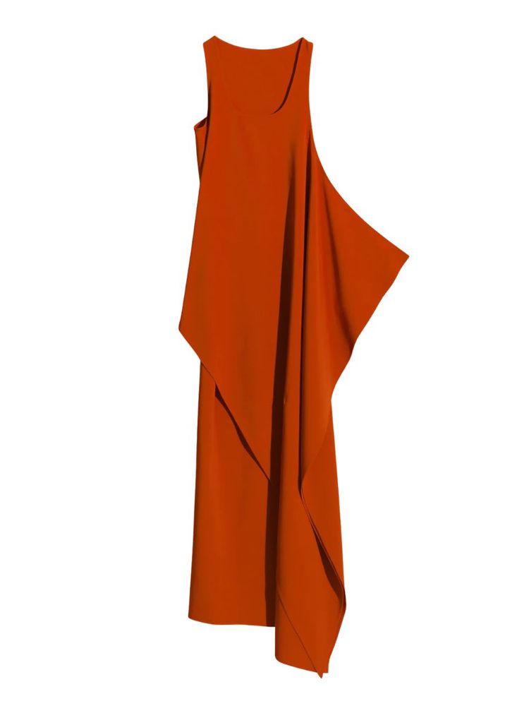The best orange asymmetric dress - Bevza - Ona white background