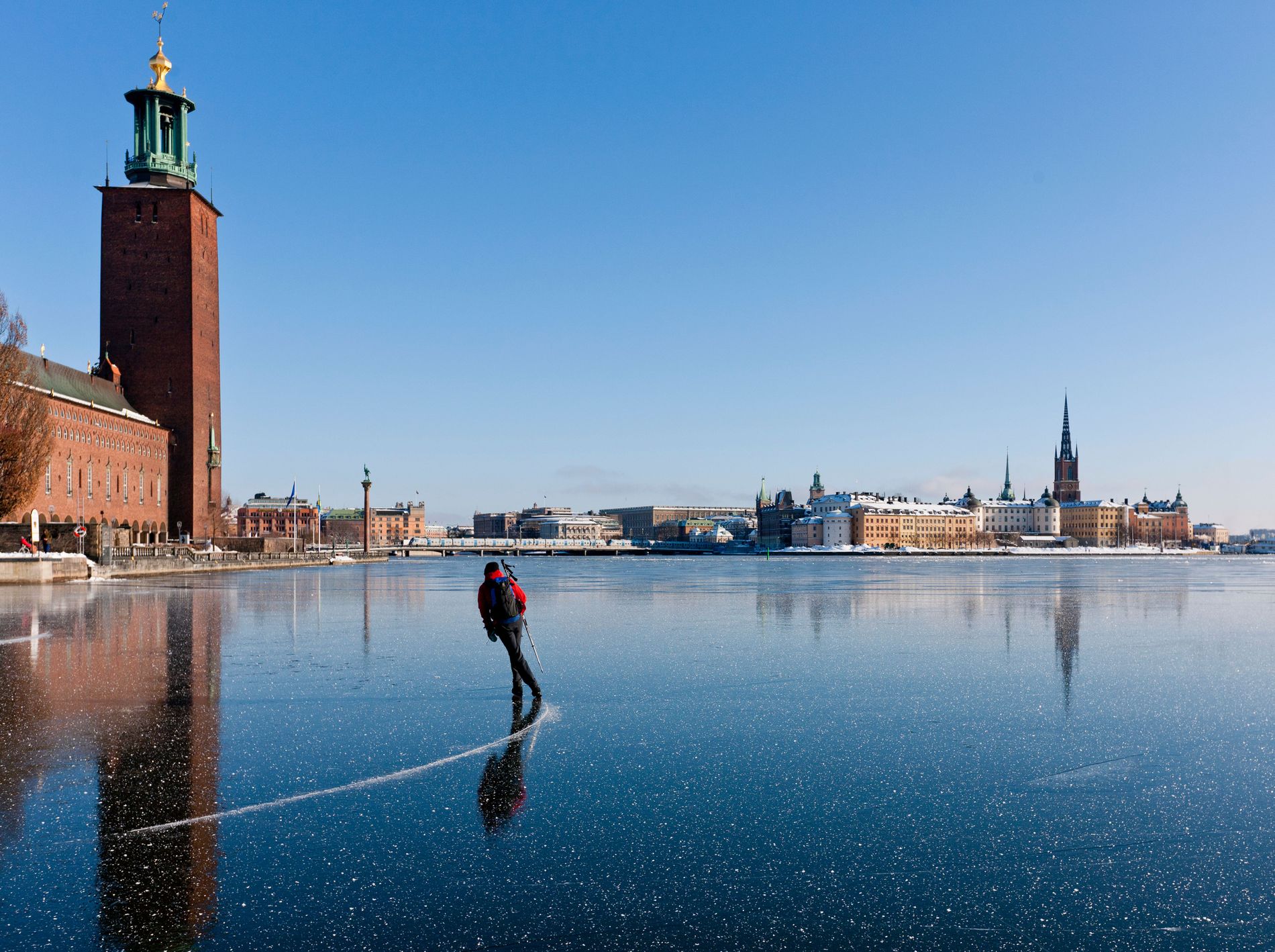 Ice skating stockholm winter 