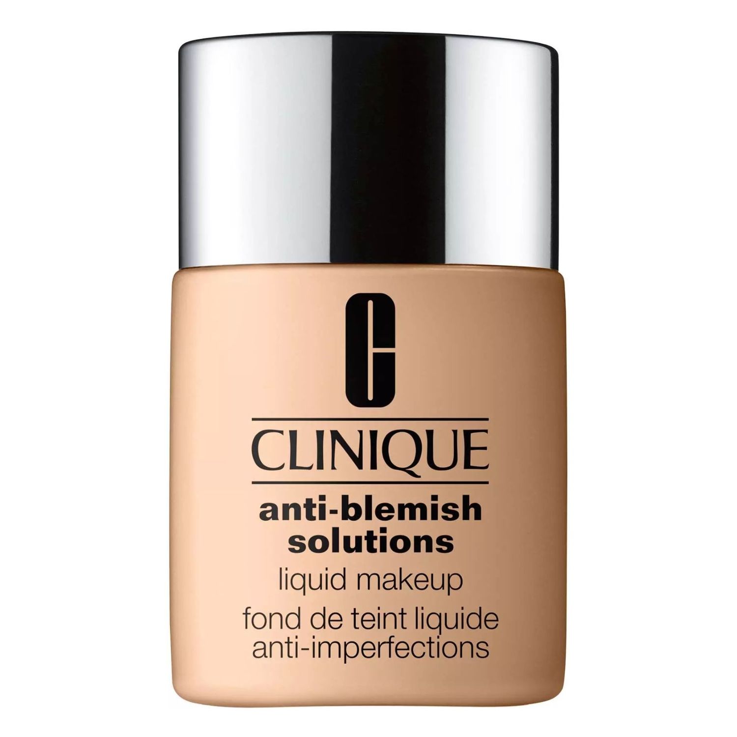 A bottle of "The best foundation for acne-prone skin", Clinique Acne Solutions Liquid Makeup, according to Vogue Scandinavia