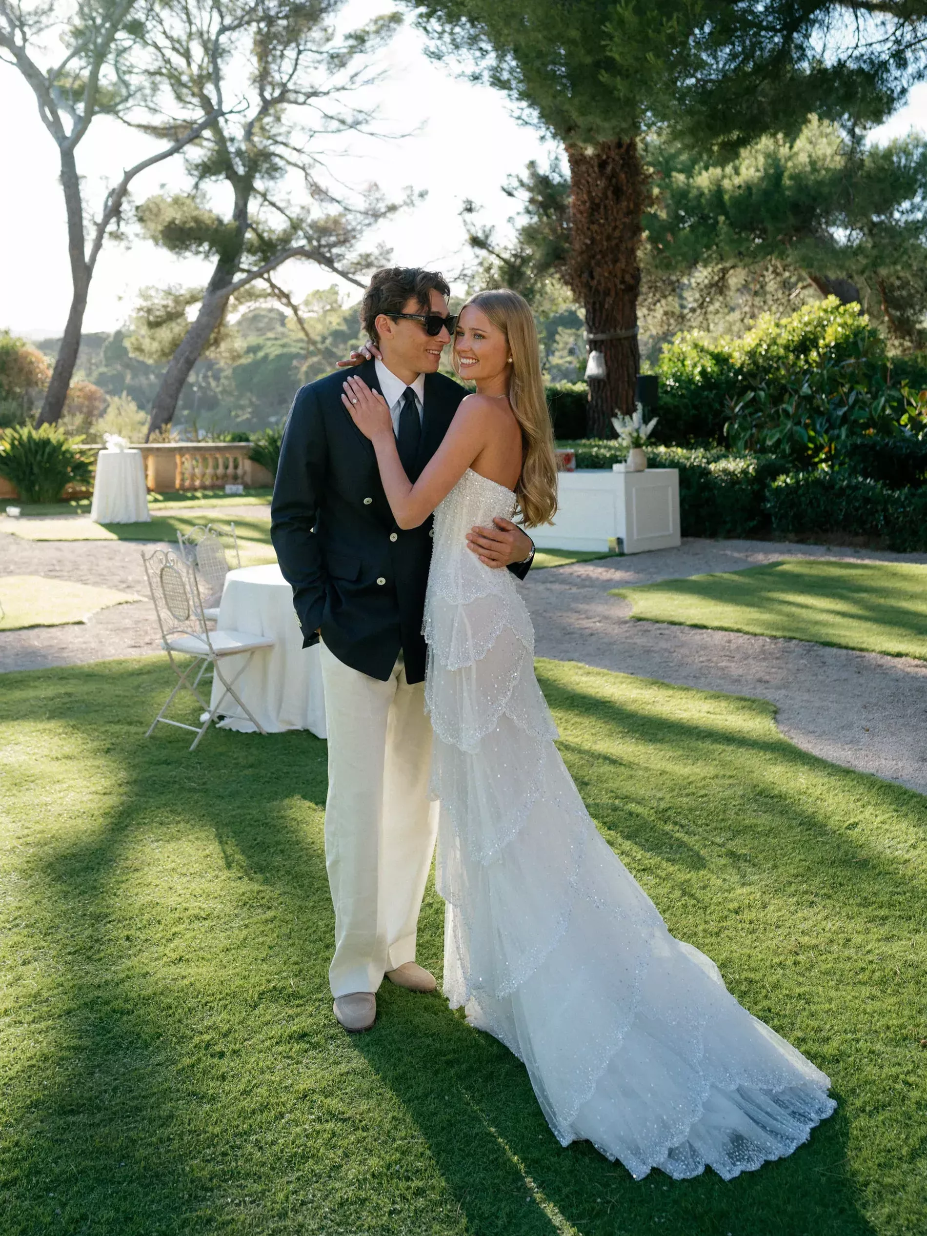 Desire Inglander and Mondo Duplantis at the cocktail party on the first day of their wedding weekend
