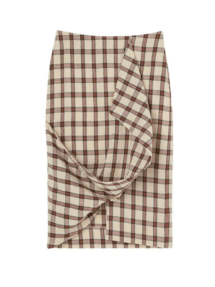 The best draped linen midi skirt - Rohe - On a white background