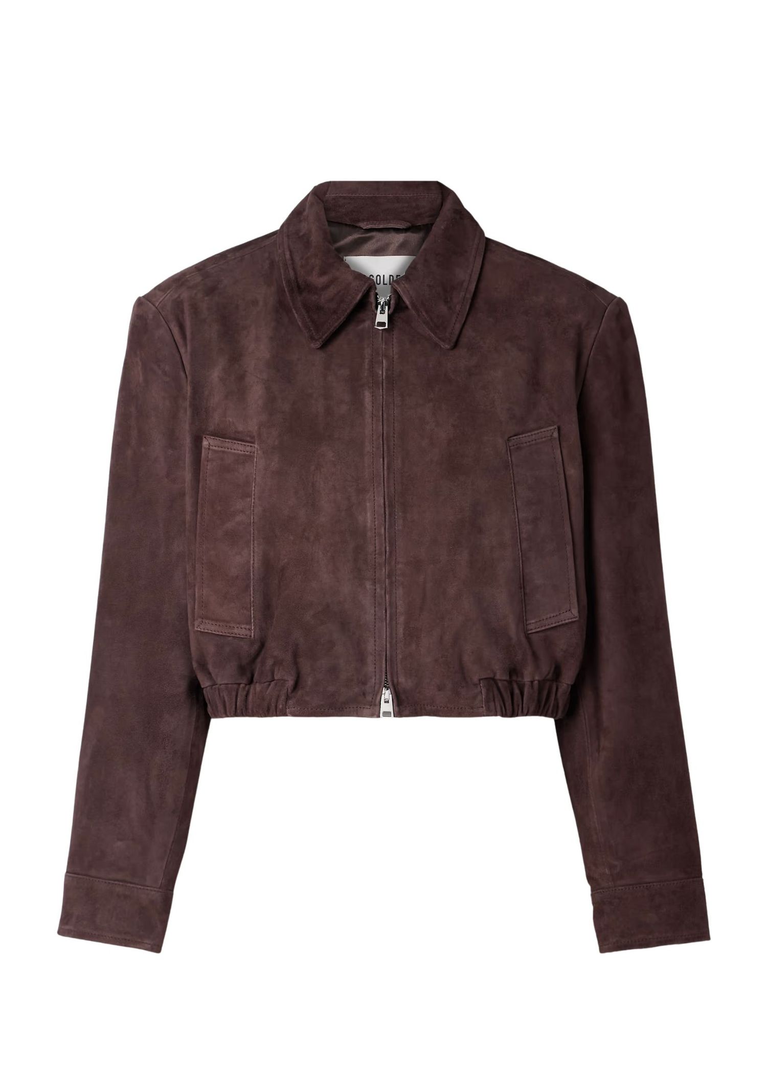 The best suede jacket by Agolde on a white background