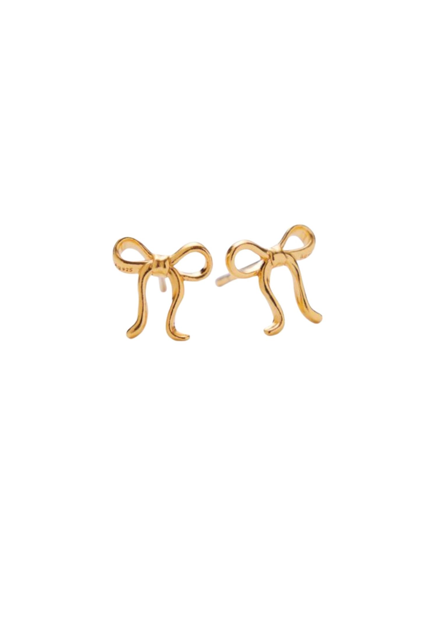 gold bow earrings