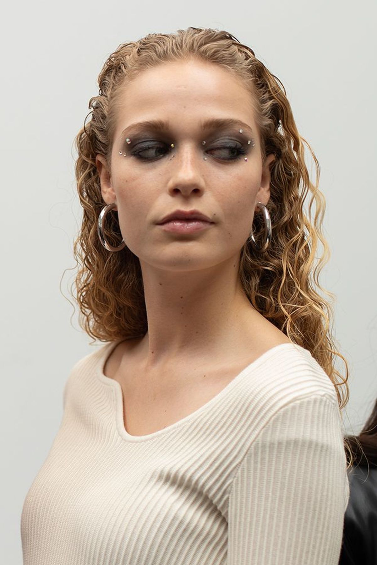 Two models with salt-water waves and mermaid curls