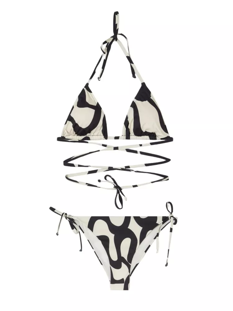 The best black and white string bikini - Agda - On a white background