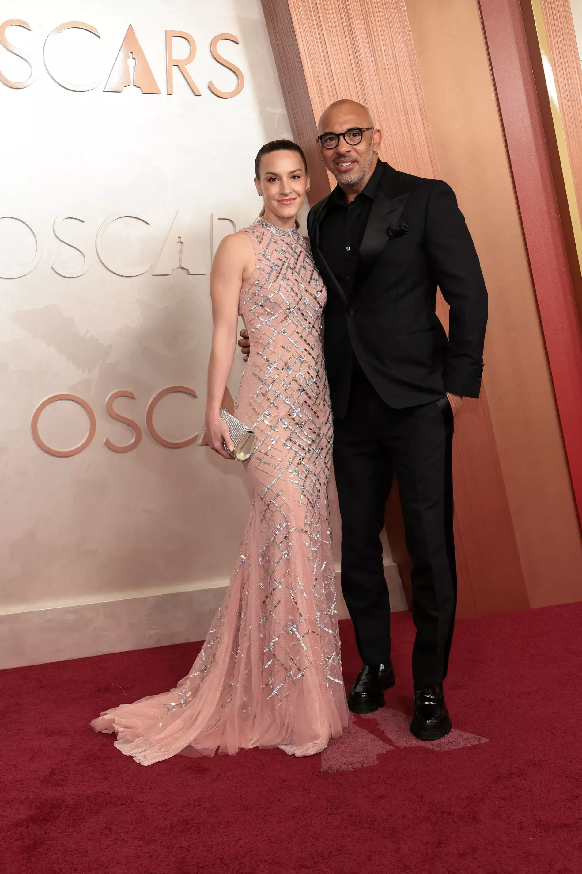 Britt Mason and Harvey Mason Jr. at the 2025 Oscars