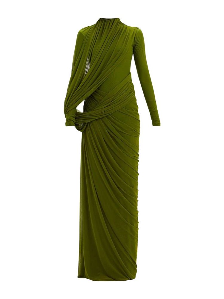 The best draped green gown - Cult Mia - On a white background