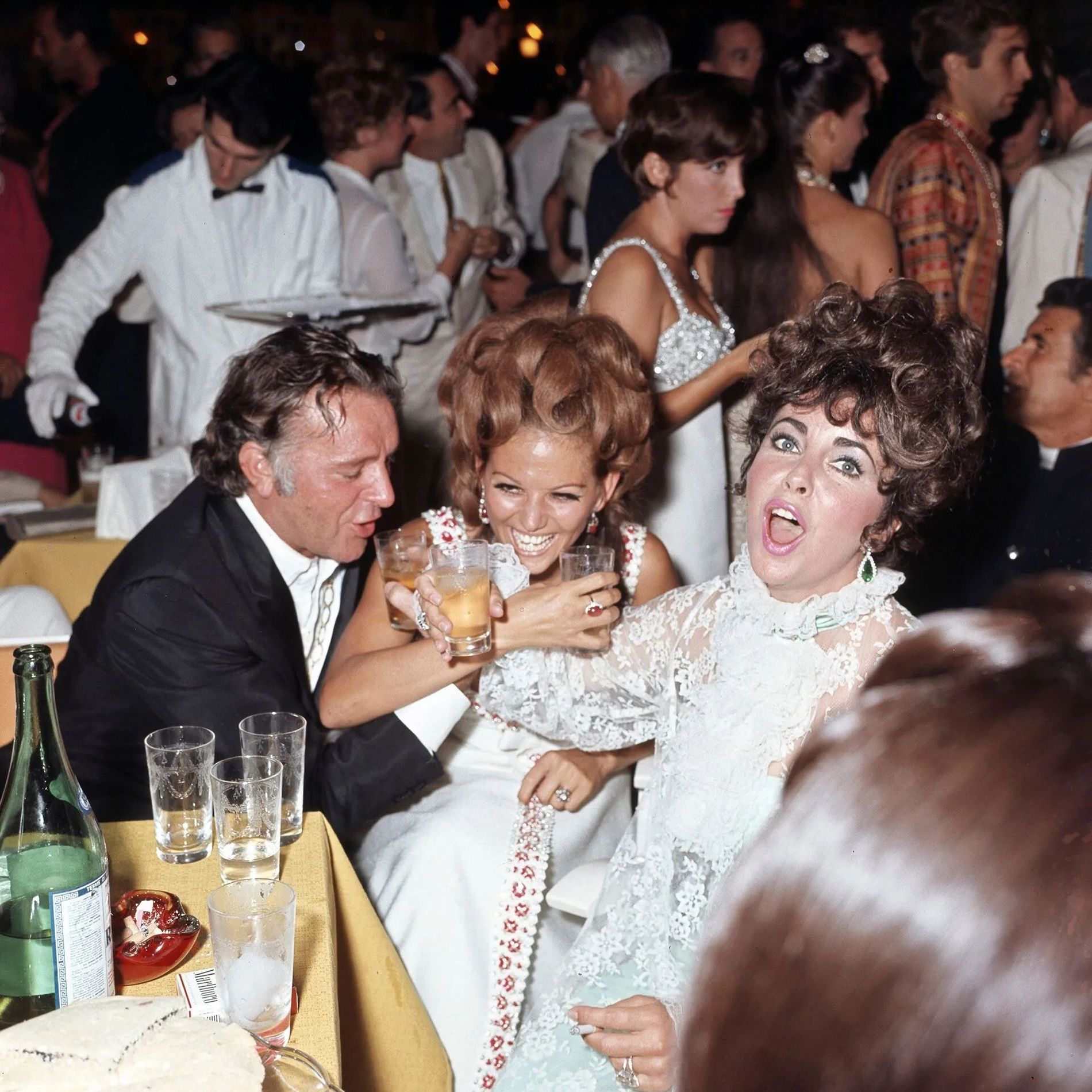 Elizabeth Taylor, Richard Burton, and Claudia Cardinale, 1967 Venice Film Festival 