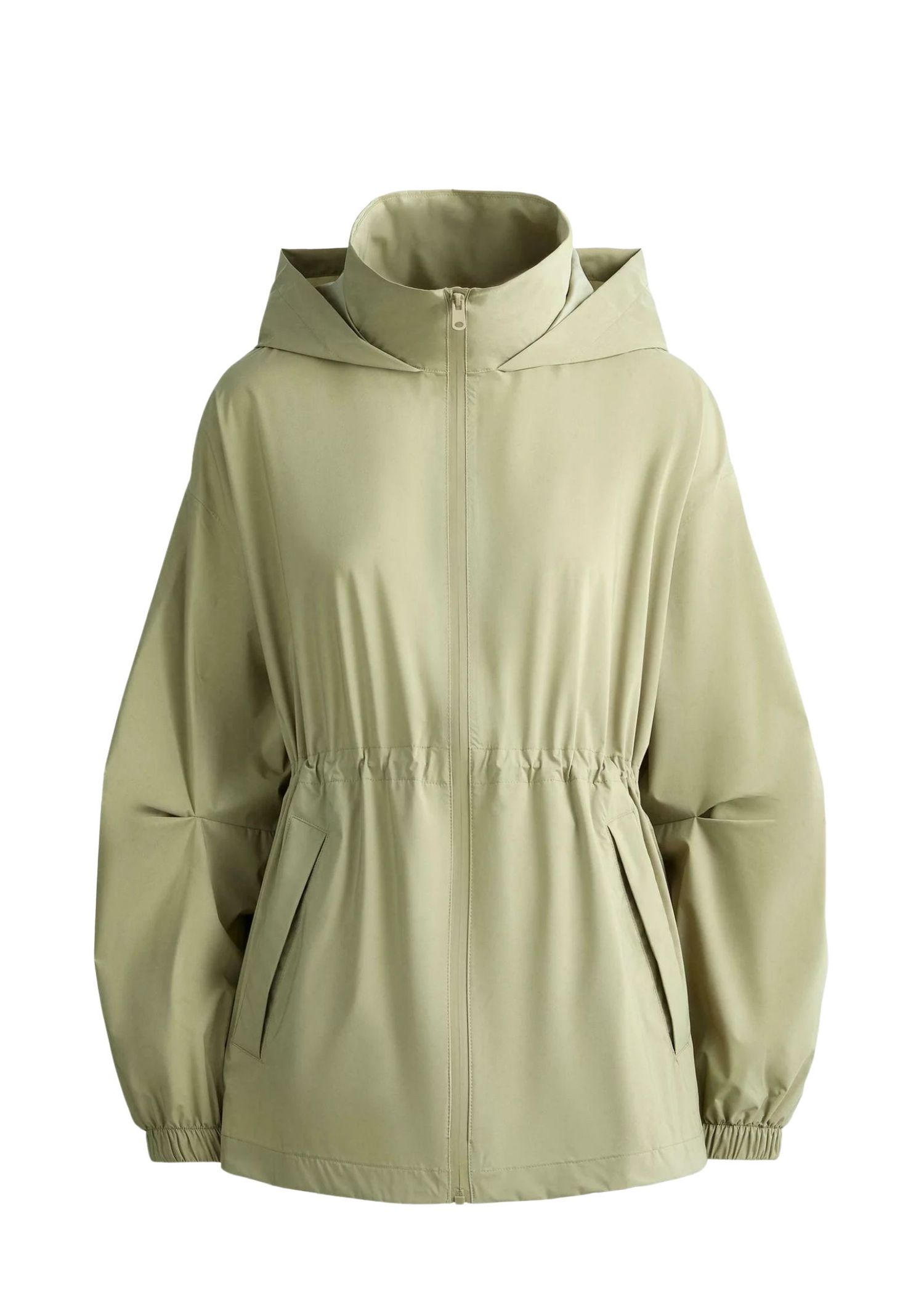 Pale green rain jacket
