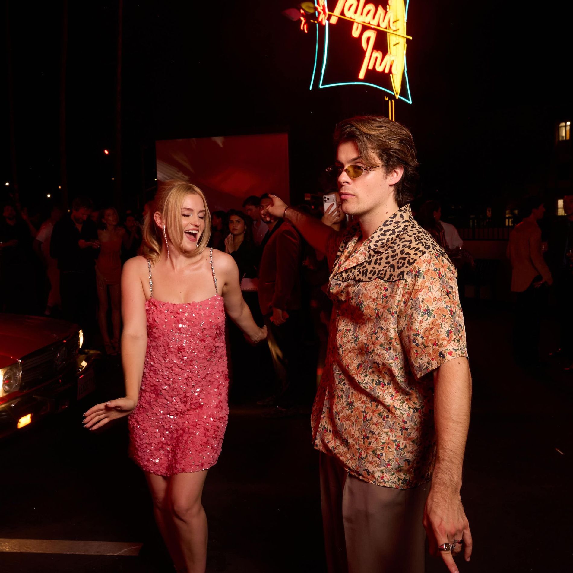 Alica Agneson and Herman Tømmeraas in LA with Valentino