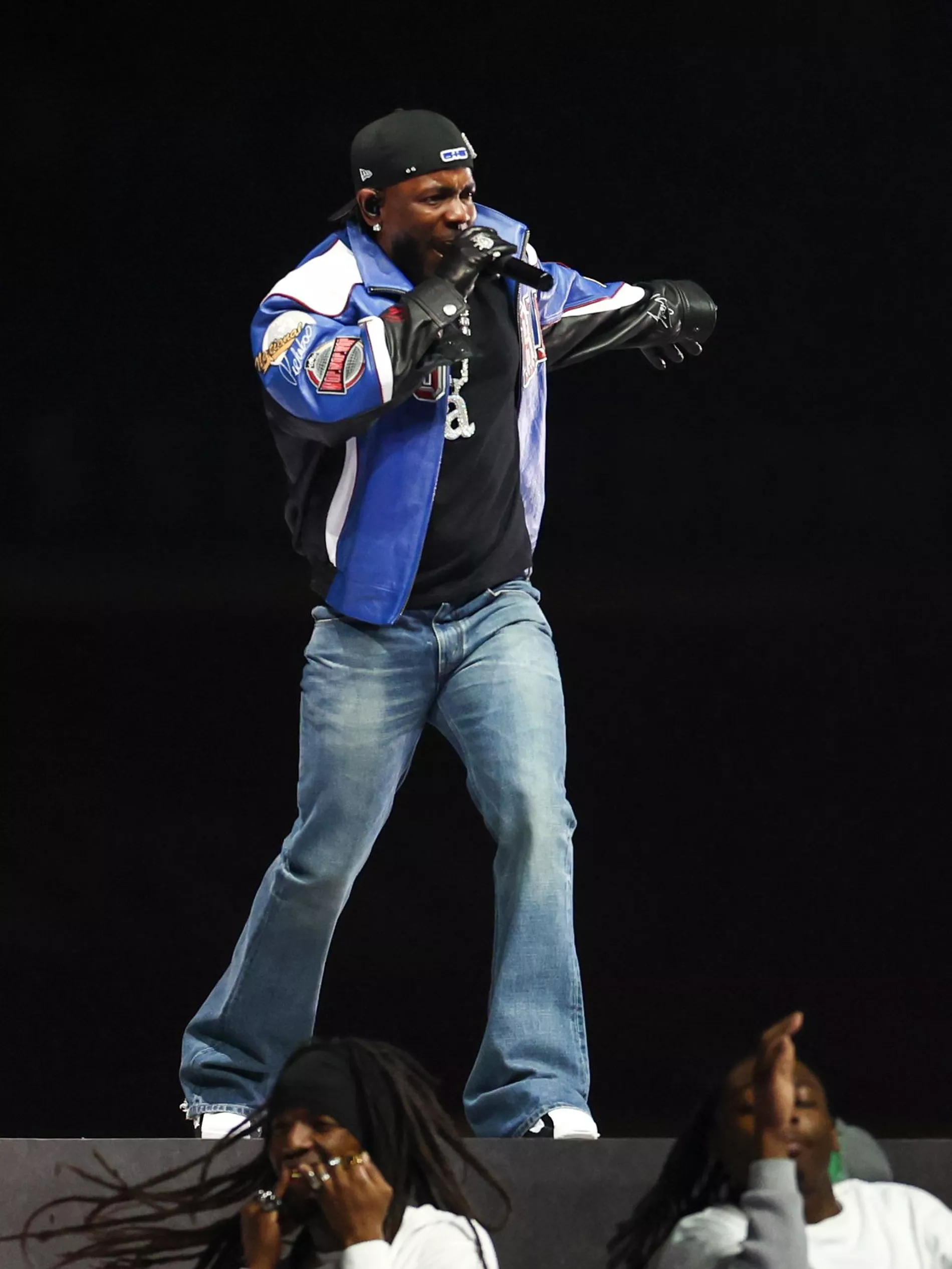 Kendrick Lamar on stage during Super bowl 