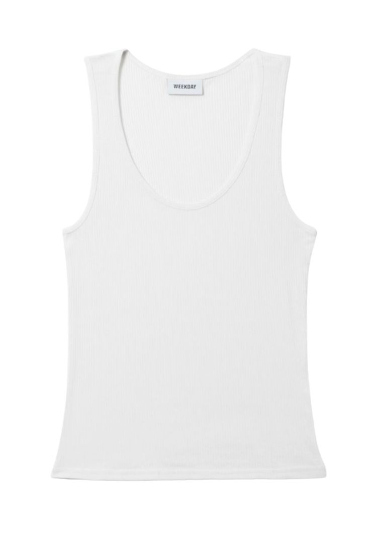 WHITE TRANSPARENT TANK TOP