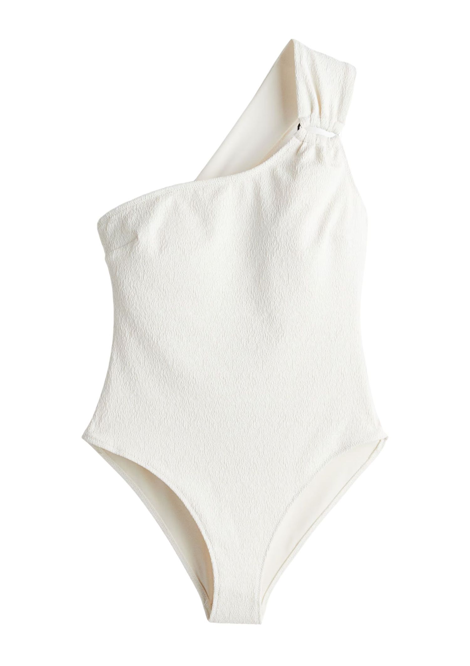 White one-shoulder swimsuit