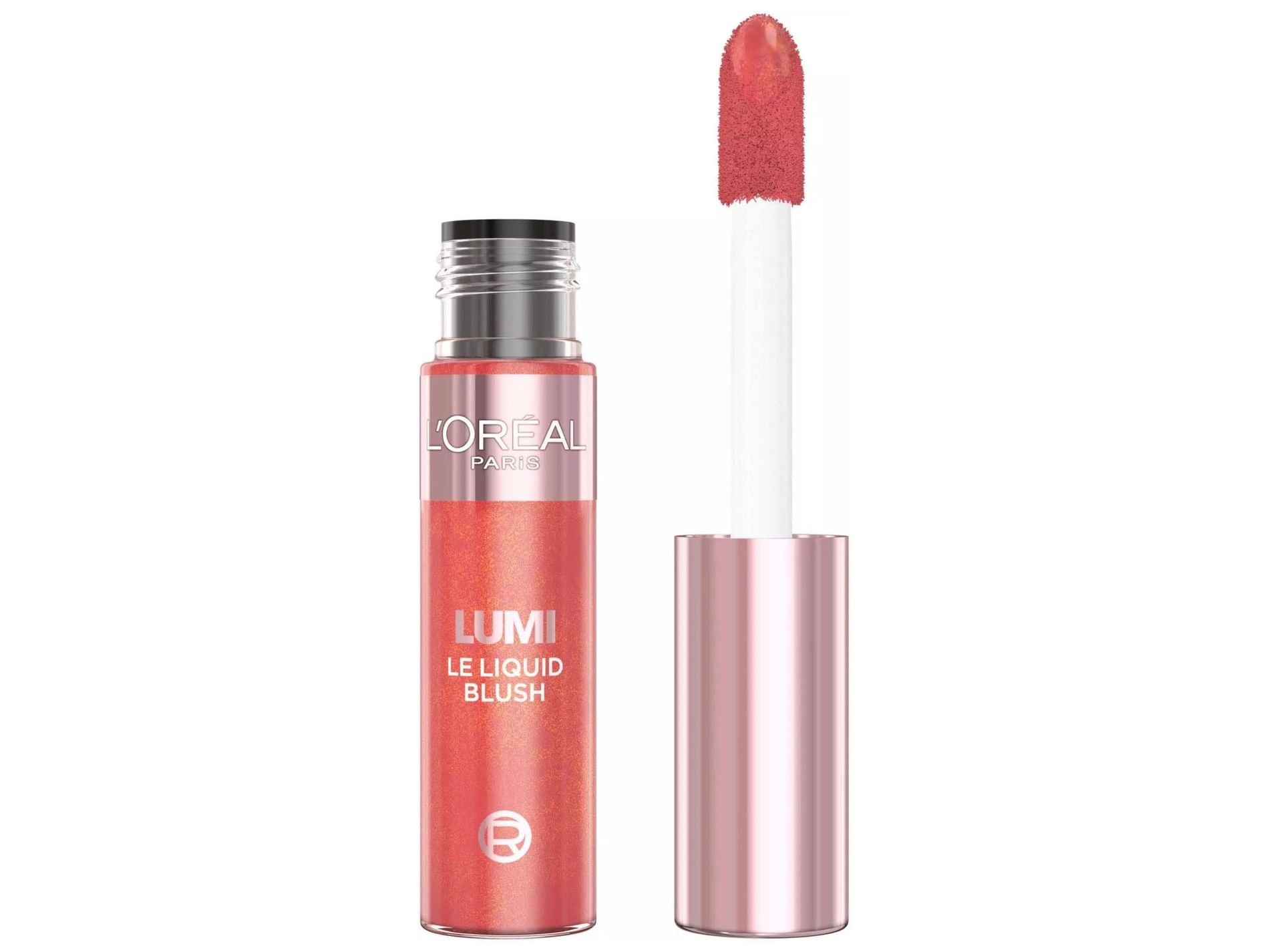 Loreal Paris Lumi Le Liquid Blush 625 Glowy Gold Pink on white background