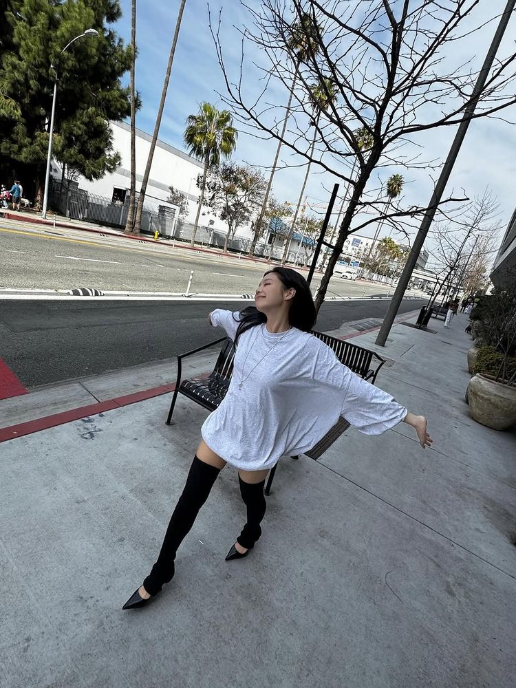 A woman walking on the street