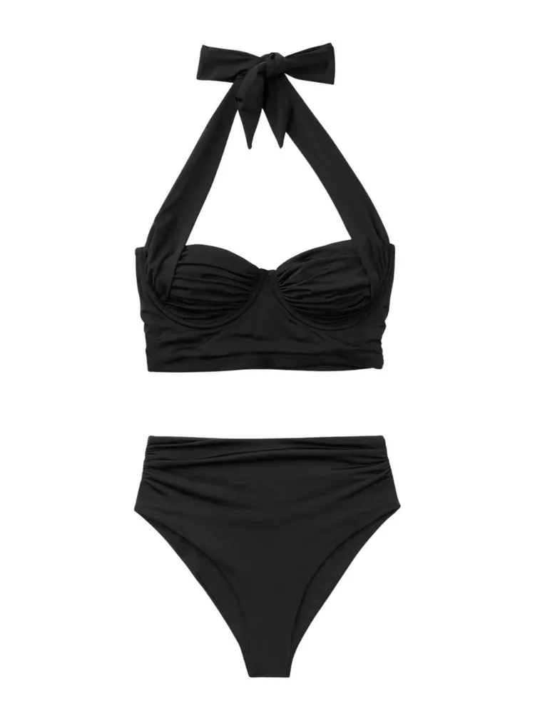 The best black high waisted bikini - Seaquelle - On a white background