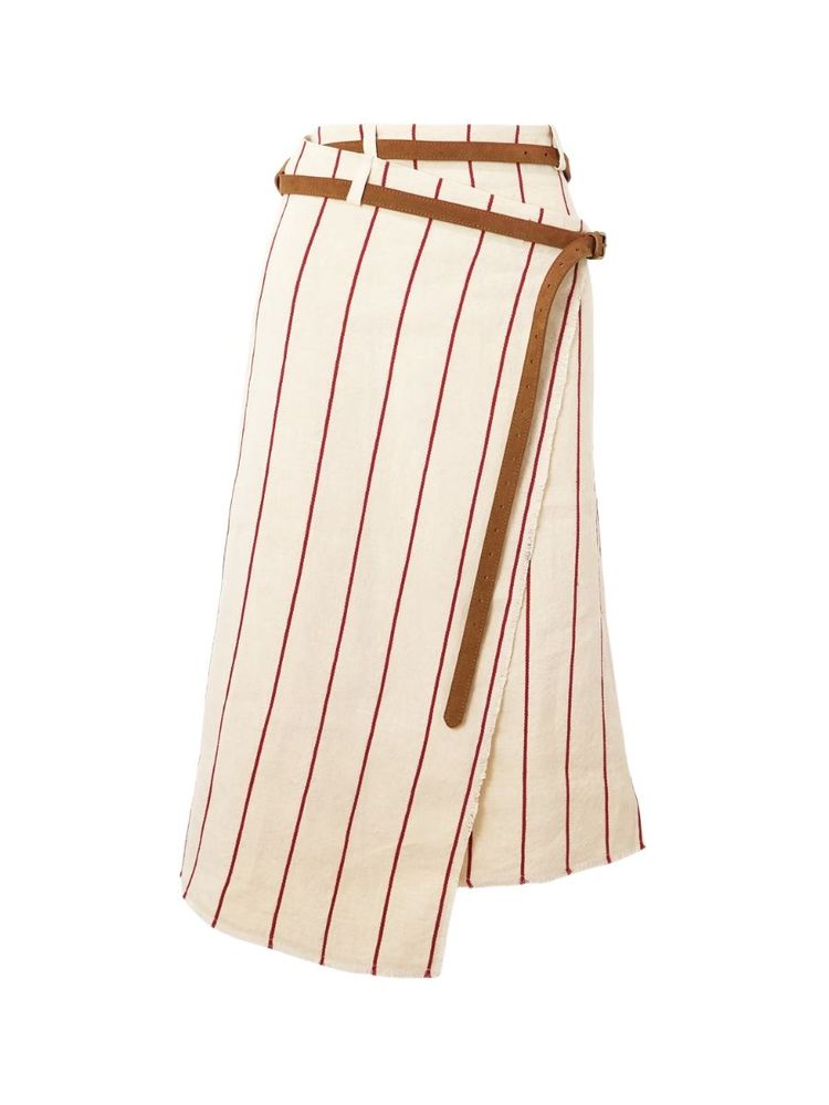 The best striped linen midi skirt - Bettter - On a white background