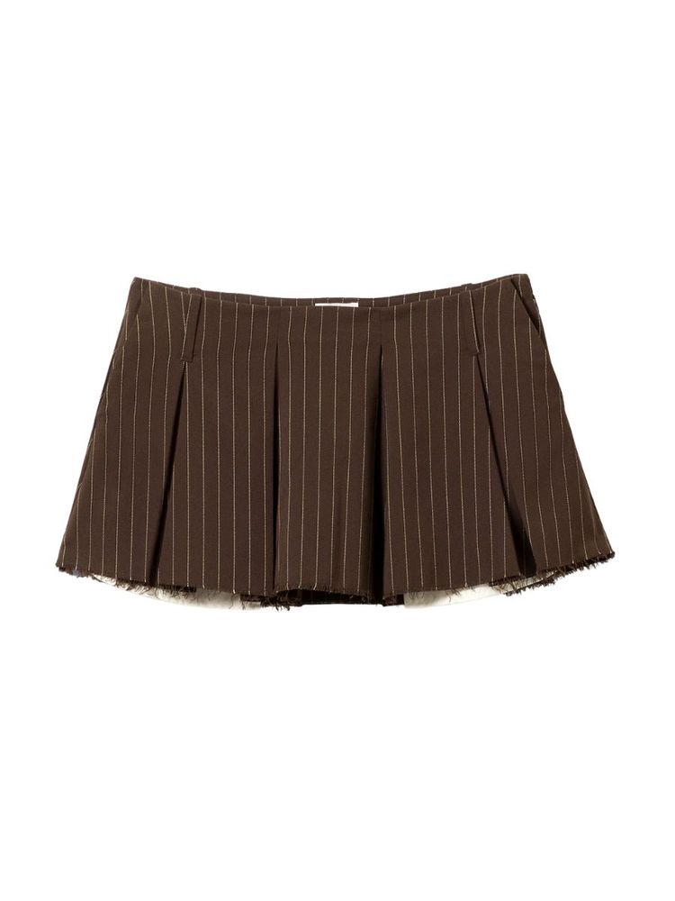 The best brown pleated mini skirt - Monki - On a white background