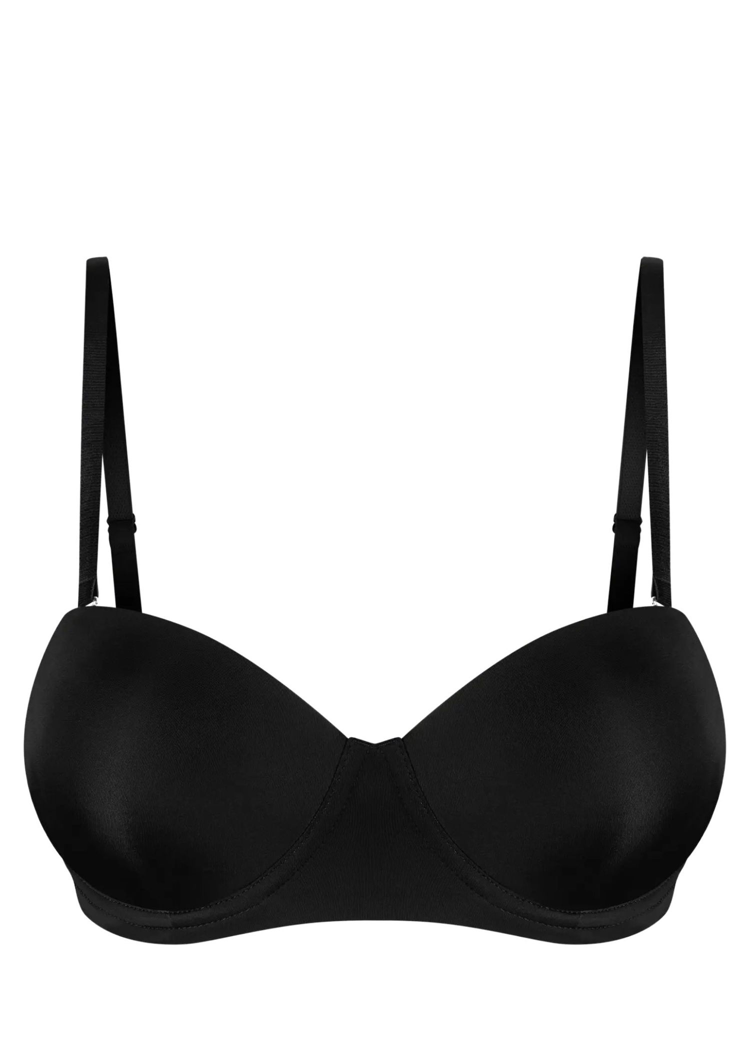 Black strapless bra
