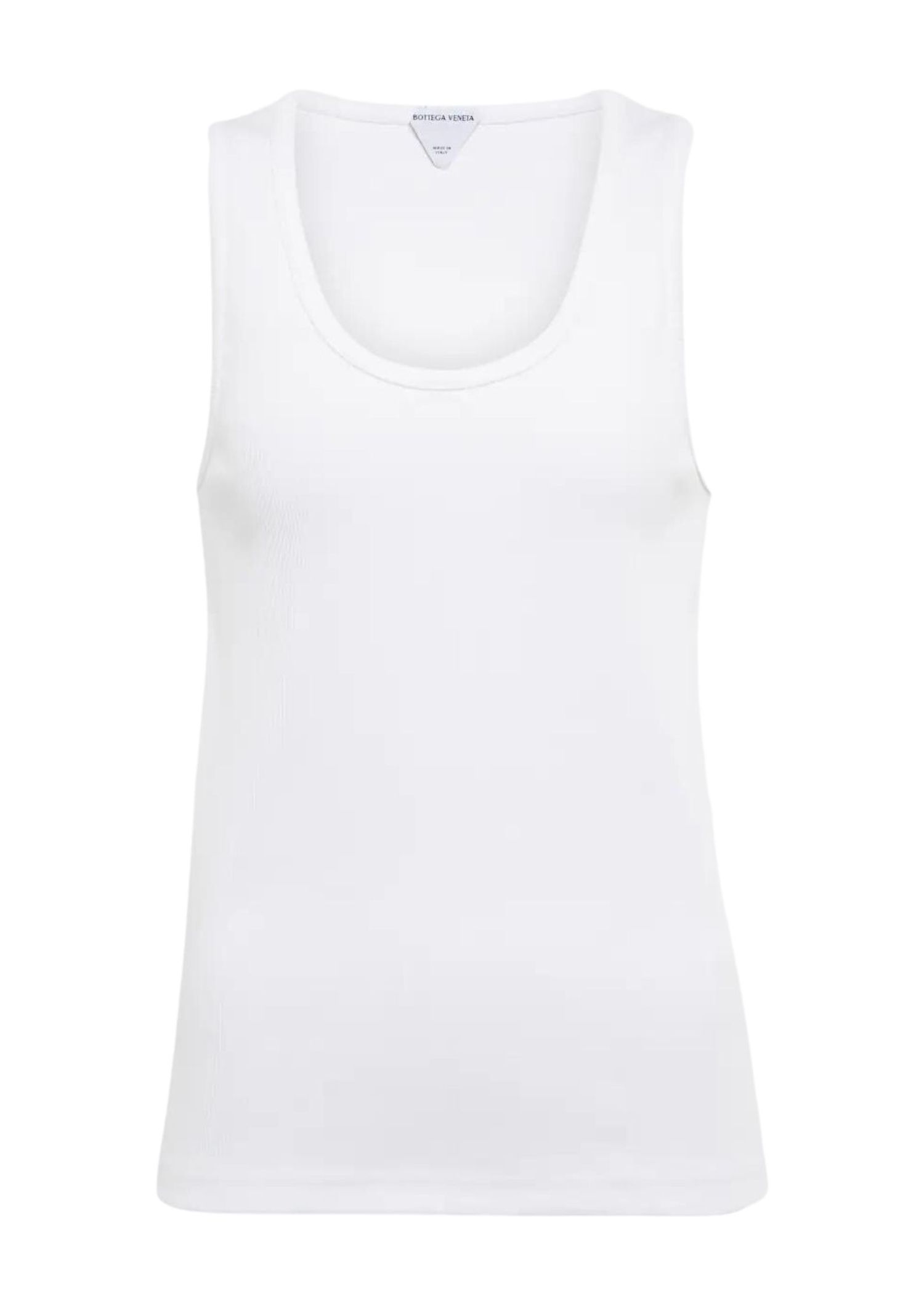 Buy Prada White Logo Ribbed Tank Top in Cotton-jersey for Women in